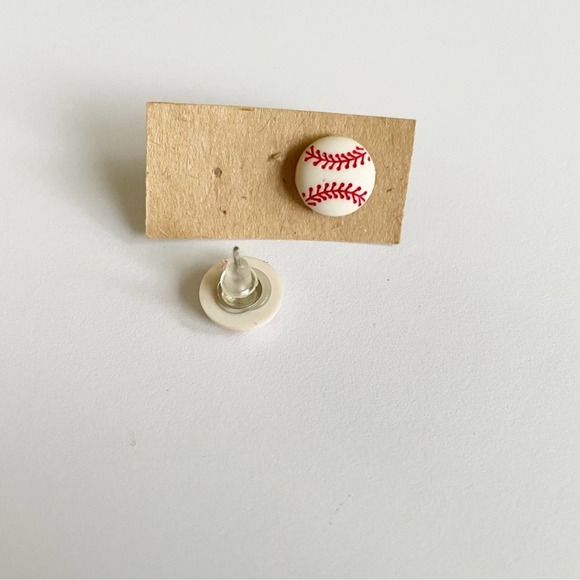 Baseball Themed .5” Stud Earrings - Picture 3 of 3